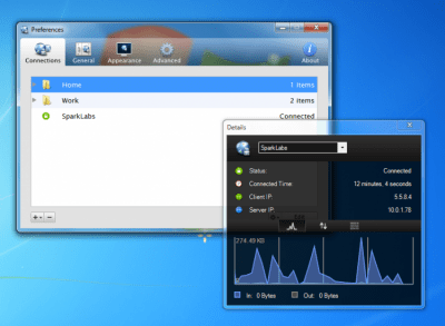 Screenshot of the application Viscosity - #3