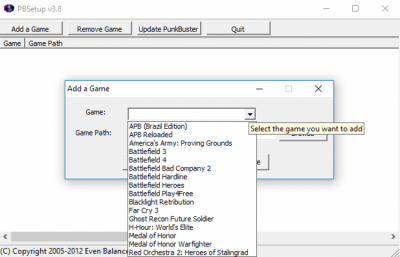 Screenshot of the application PunkBuster - #2