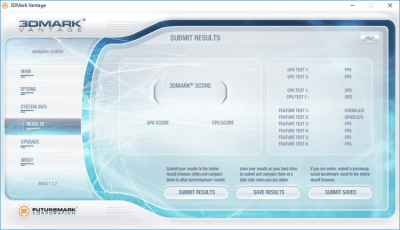 Screenshot of the application 3DMark Vantage - #4