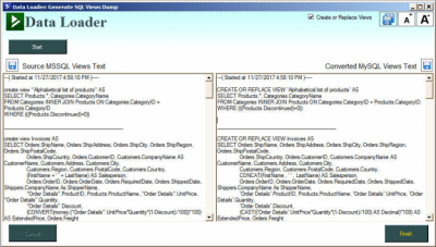 Screenshot of the application Data Loader - #3
