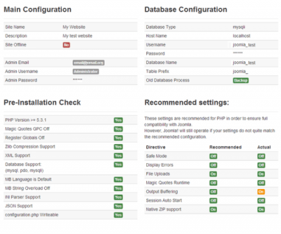 Screenshot of the application Joomla - #4