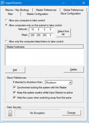 Screenshot of the application Input Director - #2