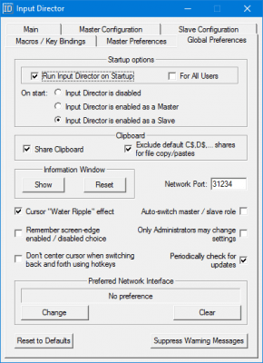 Screenshot of the application Input Director - #4