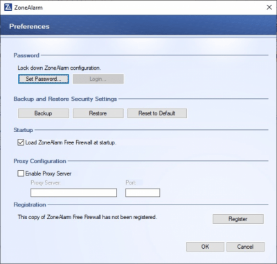 Screenshot of the application ZoneAlarm Free Firewall - #3