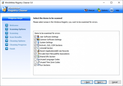 Screenshot of the application WinUtilities Free Registry Cleaner - #2