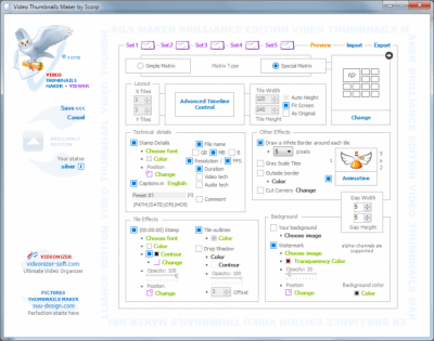 Screenshot of the application Video Thumbnails Maker - #2