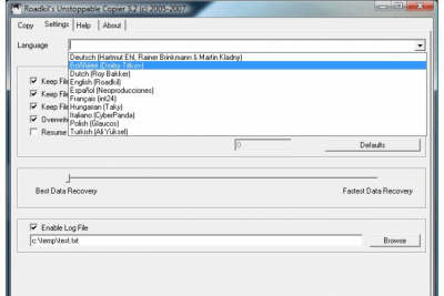Screenshot of the application Unstoppable Copier - #2