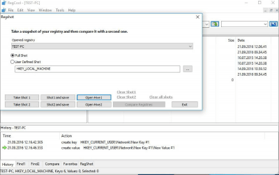 Screenshot of the application RegCool - #2