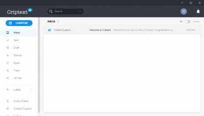 Screenshot of the application Criptext - #2