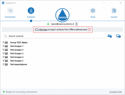 Screenshot of the application Supremo - #3