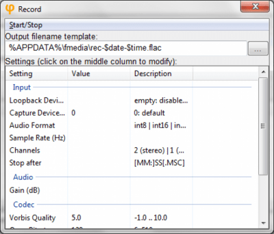 Screenshot of the application fmedia - #3