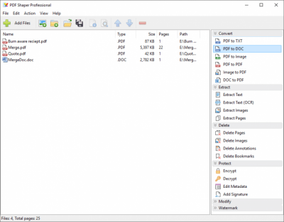 Screenshot of the application PDF Shaper Free - #4