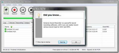 Screenshot of the application Sonarca Sound Recorder Free - #2