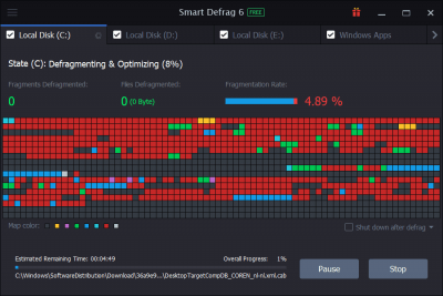 Screenshot of the application IObit Smart Defrag - #5
