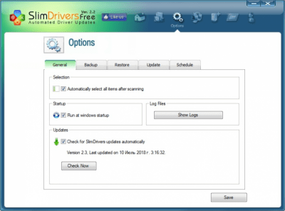 Screenshot of the application SlimDrivers - #2