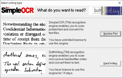 Screenshot of the application SimpleOCR - #2