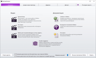 Screenshot of the application Sibelius - #2