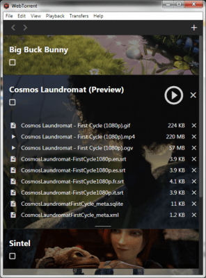 Screenshot of the application WebTorrent Desktop - #2