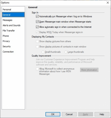 Screenshot of the application MSN Messenger - #3