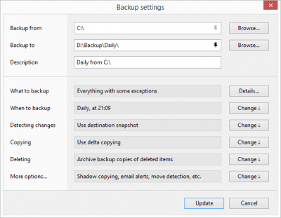 Screenshot of the application Bvckup 2 - #3