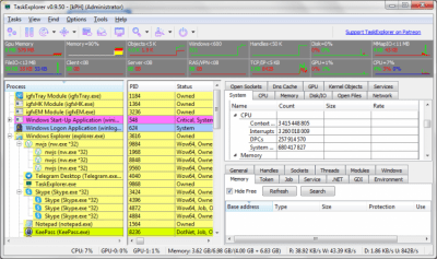 Screenshot of the application TaskExplorer - #2