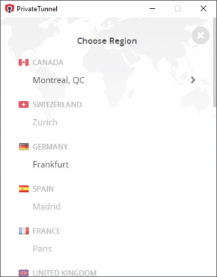Screenshot of the application PrivateTunnel - #3
