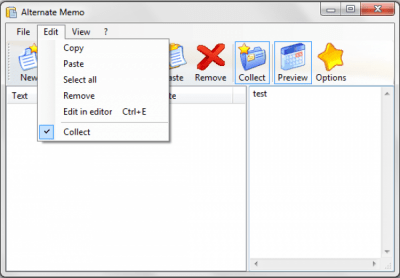 Screenshot of the application Alternate Memo - #3
