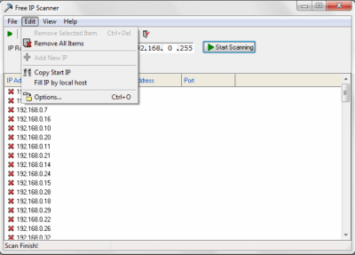 Screenshot of the application Free IP Scanner - #2