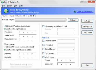 Screenshot of the application Free IP Switcher - #2