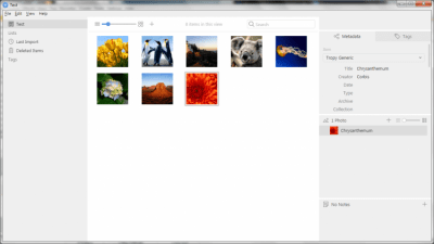 Screenshot of the application Tropy - #2
