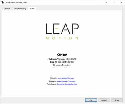 Screenshot of the application Leap Motion - #3