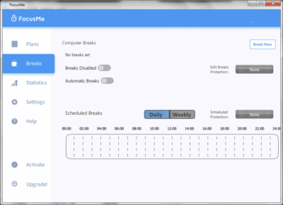 Screenshot of the application FocusMe - #2
