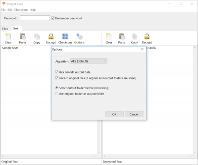 Screenshot of the application Encrypt Care - #2