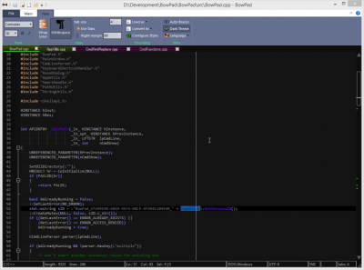 Screenshot of the application BowPad - #2