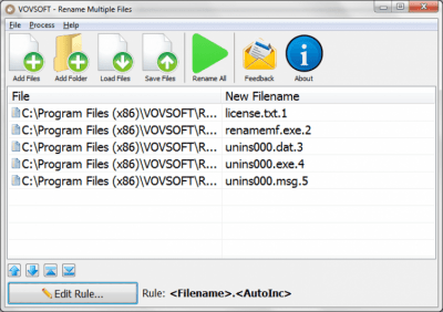 Screenshot of the application Rename Multiple Files - #3