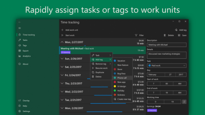 Screenshot of the application WorkingHours - #3