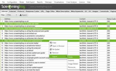 Screenshot of the application Screaming Frog SEO Spider - #4