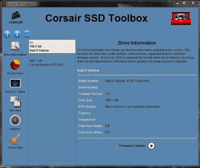 Screenshot of the application Corsair SSD Toolbox - #4