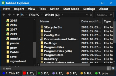Screenshot of the application Tabbed Explorer - #2