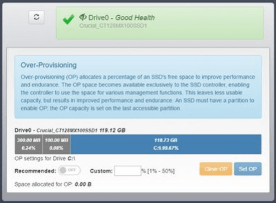 Screenshot of the application Crucial Storage Executive - #3