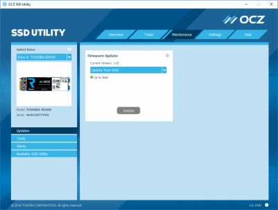 Screenshot of the application OCZ SSD Utility - #4