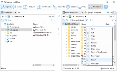 Screenshot of the application Air Explorer - #5