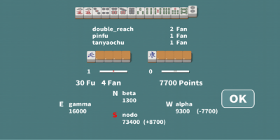 Screenshot of the application R Mahjong - Riichi Mahjong for 4 players - #4