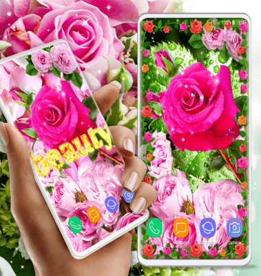 Screenshot of the application Pink Rose Live Wallpaper 3D Roses 4K Wallpapers - #5