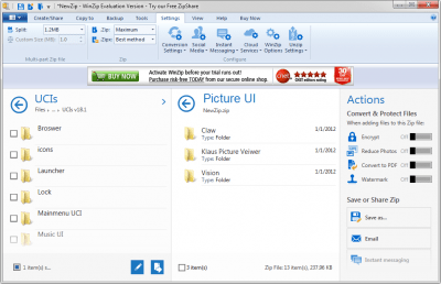 Screenshot of the application WinZIP - #2