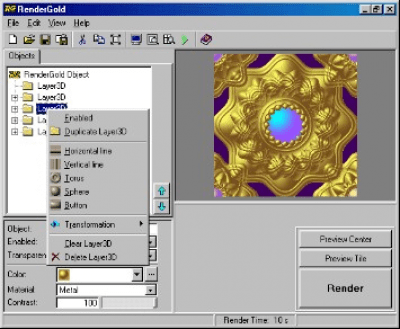 Screenshot of the application RenderGold - #2