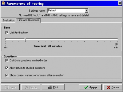 Screenshot of the application UNeTest PLUS - #5