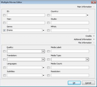 Screenshot of the application Personal Video Database - #2