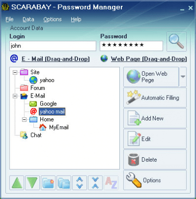 Screenshot of the application SCARABAY - #7