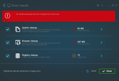 Screenshot of the application Carambis Cleaner - #2